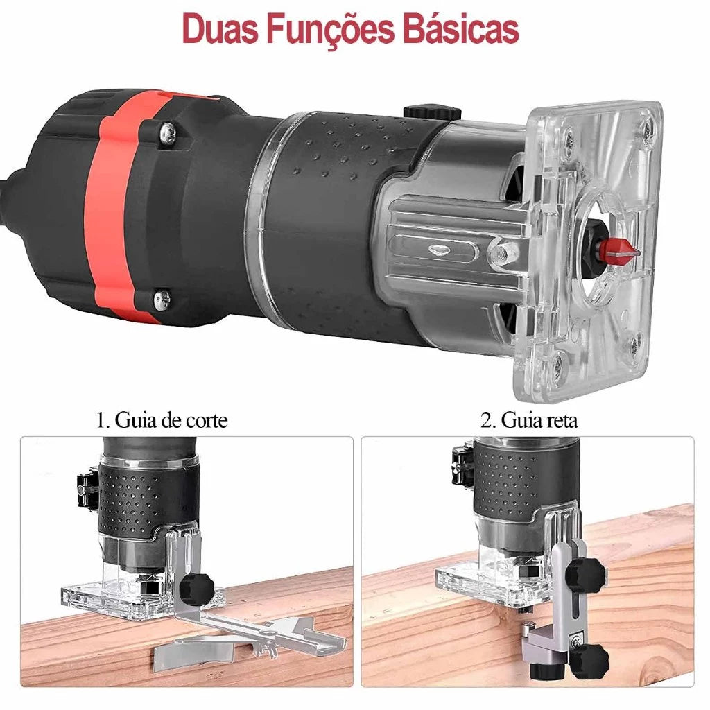 Tupia Manual Laminadora 800W 6mm - Kit com 15 Fresas