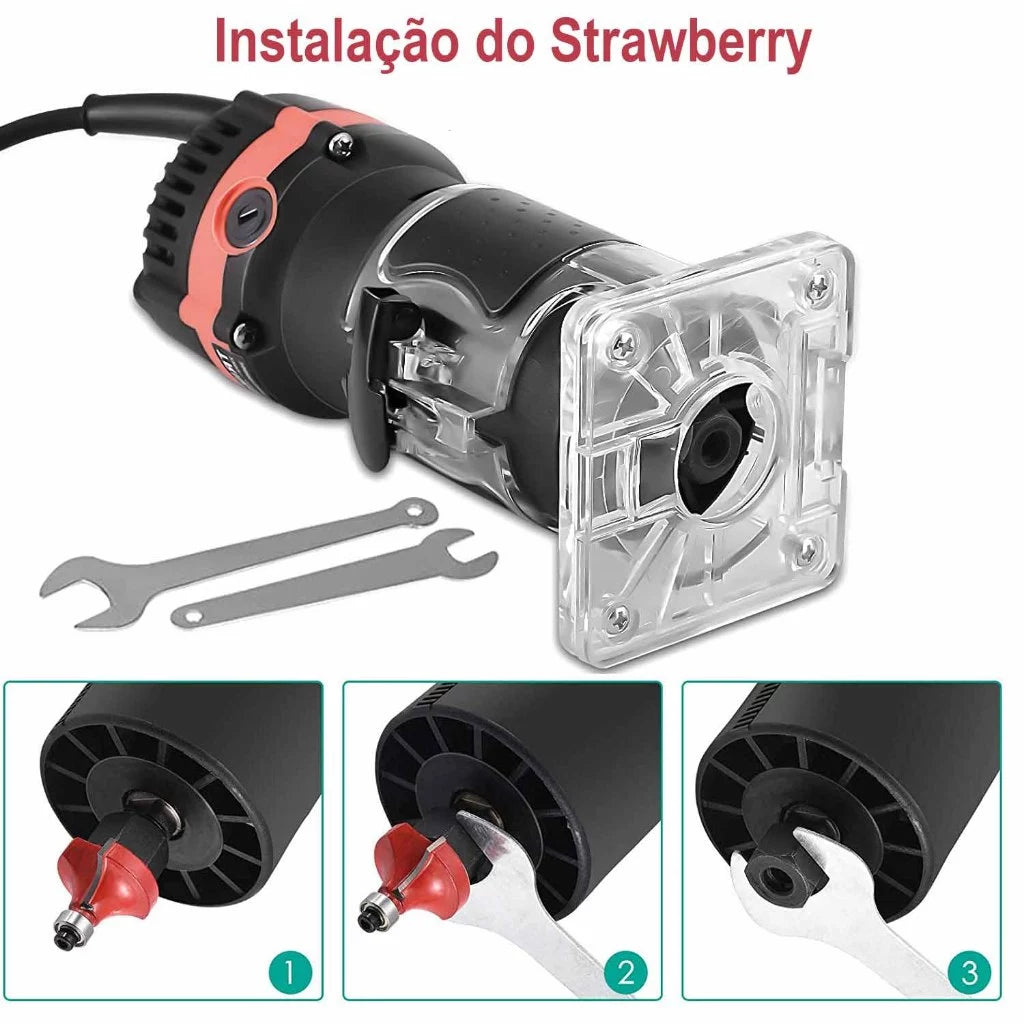 Tupia Manual Laminadora 800W 6mm - Kit com 15 Fresas