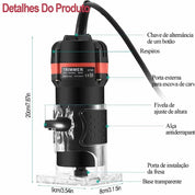 Tupia Manual Laminadora 800W 6mm - Kit com 15 Fresas