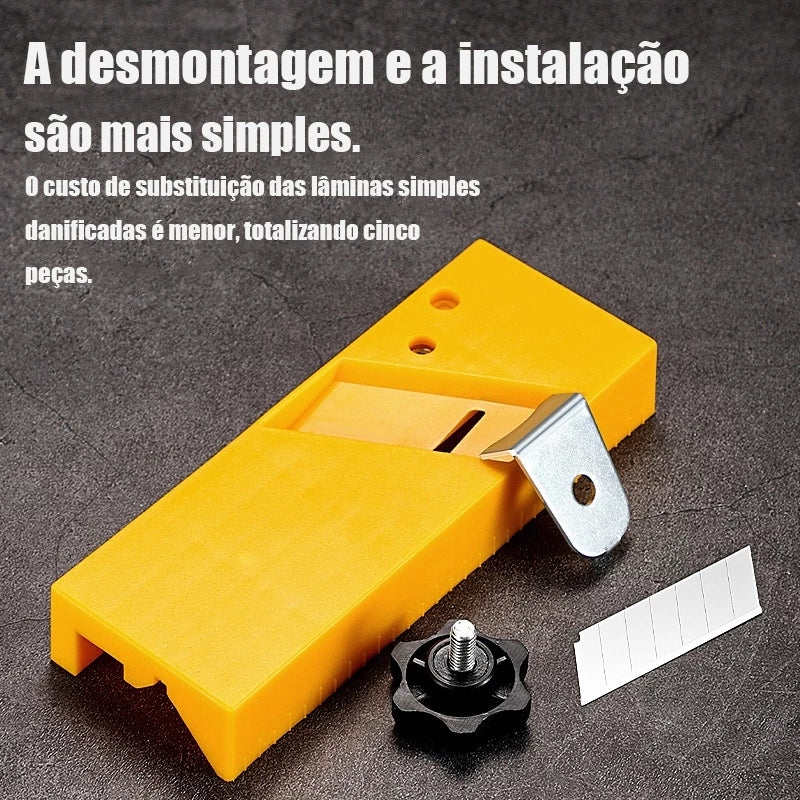 Plaina Refiladora 45º para Fita de Borda MDF Drywall Gesso Madeira com Corte Duplo