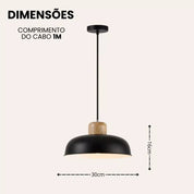 Luminária Pendente Nórdica de Madeira - Design Moderno e Elegante