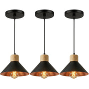Pendente de Teto Moderno com Detalhe em Madeira - Lighture