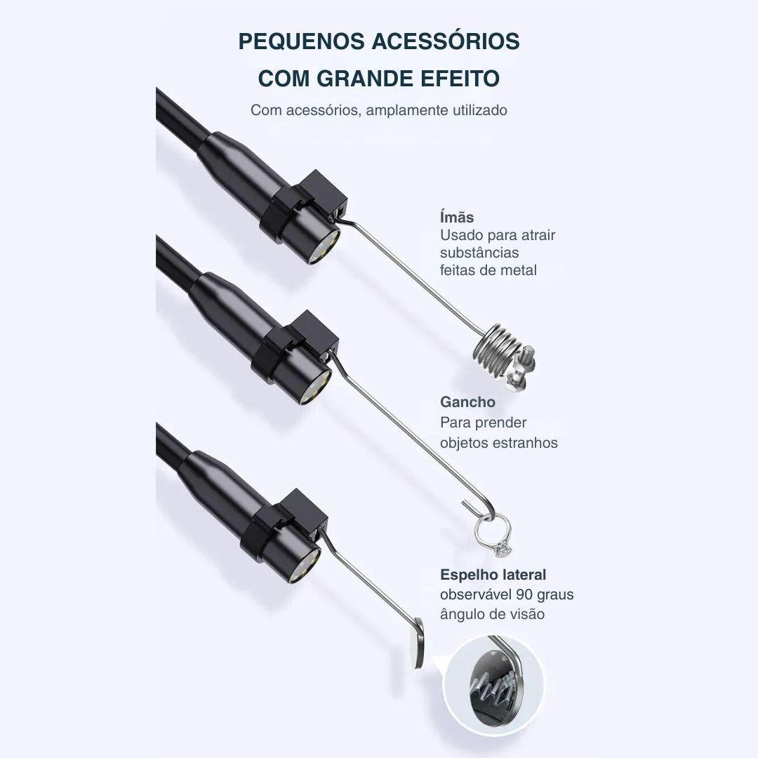 Câmera Endoscópica Full HD 1080P com Tela IPS e Proteção IP67 - Akada Brasil