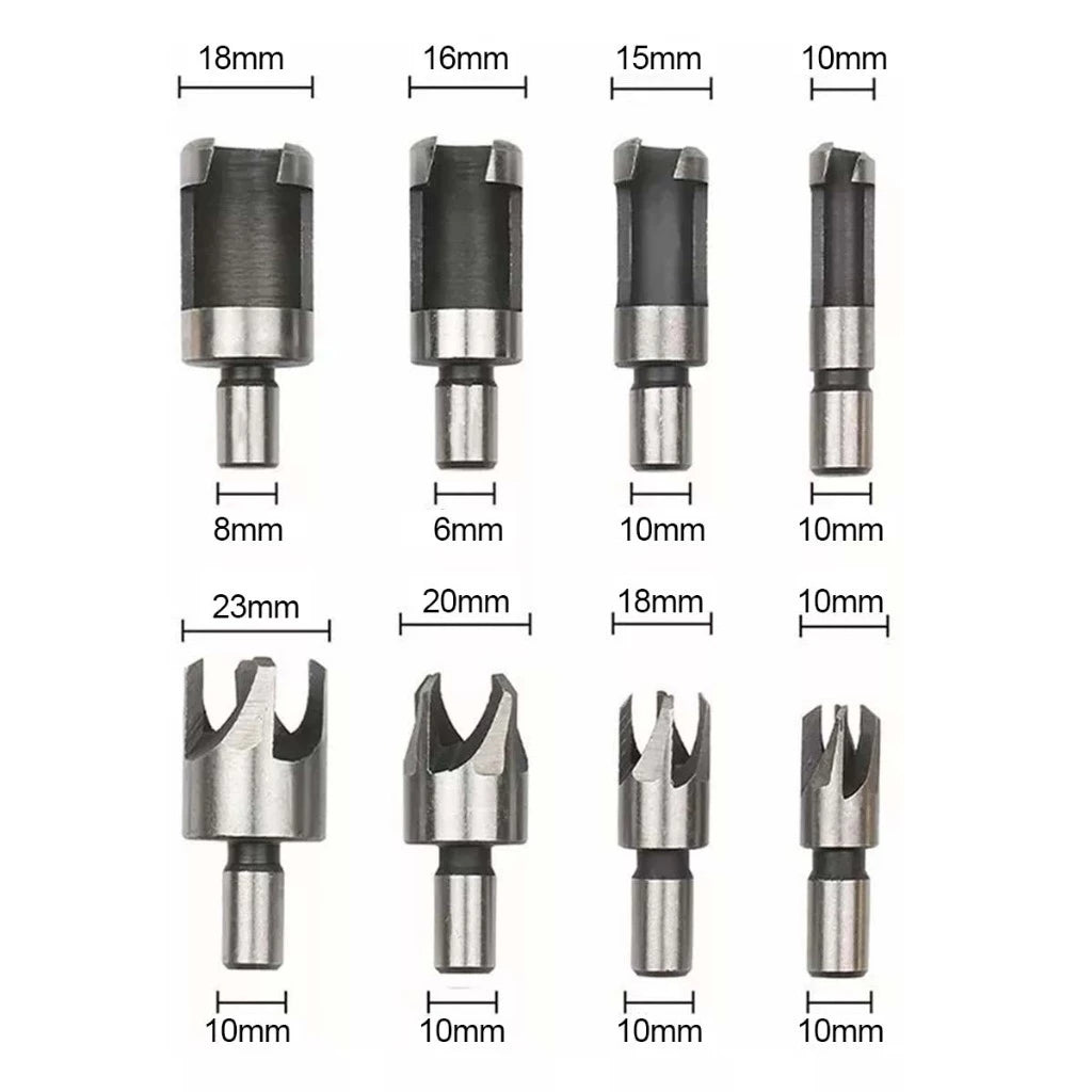 Kit Profissional de Chanfro para Marcenaria com 23 Peças - Perfuração Precisa e Acabamento Limpo