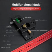 Esquadro Ajustável com Nível de Bolha 45°/90° - AngleMaster Pro - Akada Brasil