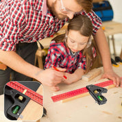 Esquadro Ajustável com Nível de Bolha 45°/90° - AngleMaster Pro - Akada Brasil