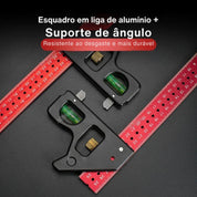 Esquadro Ajustável com Nível de Bolha 45°/90° - AngleMaster Pro - Akada Brasil