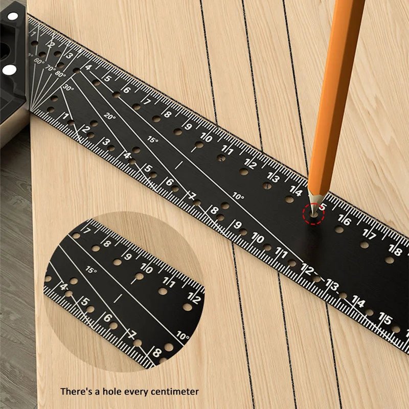 Esquadro de Precisão, Marcações em Multiângulos com Gabarito de Furação - AngleMaster - Akada Brasil