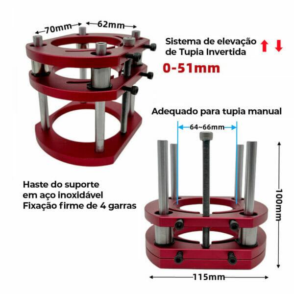 Placa InvertRouter Pro com Elevação da Tupia Manual Invertida