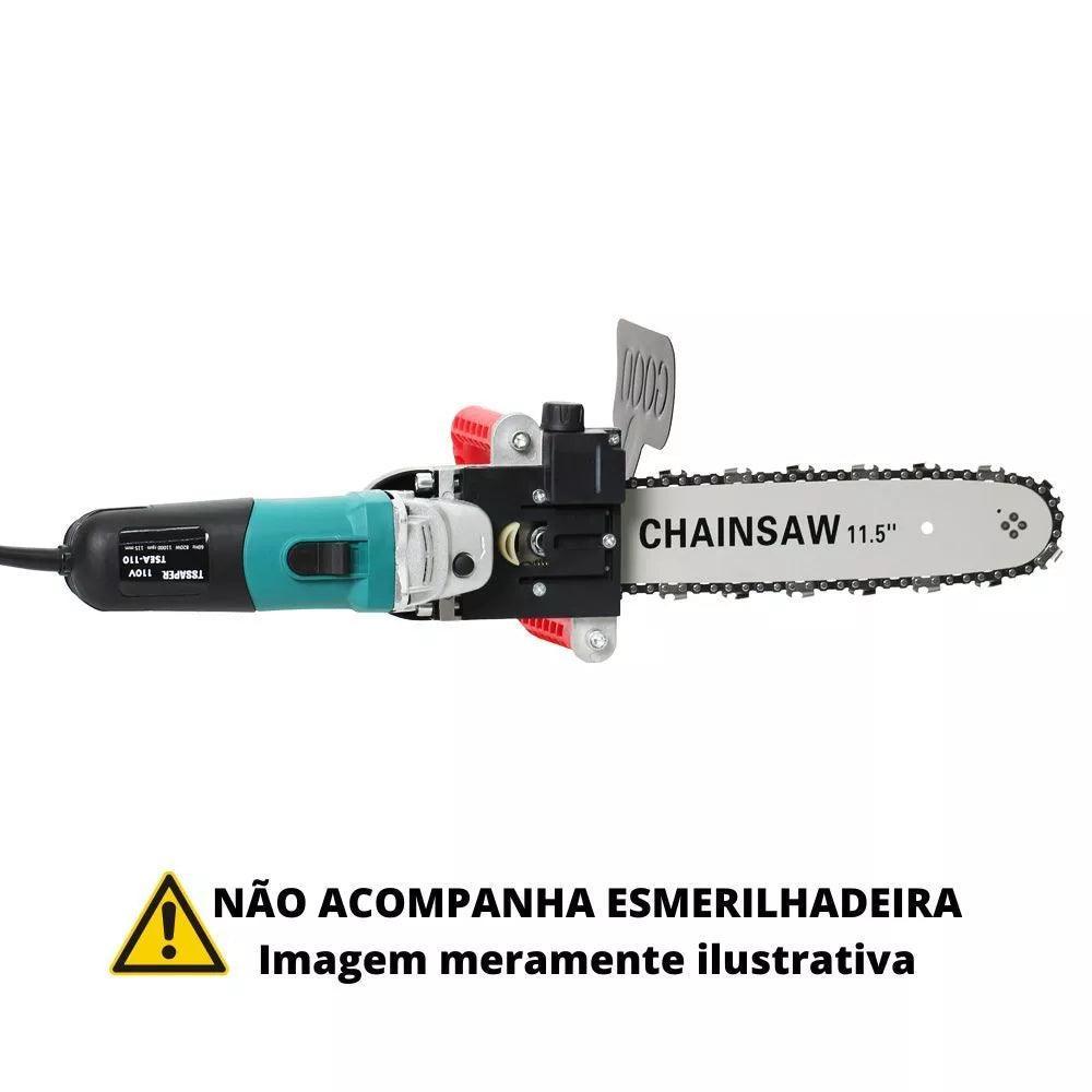 Kit Adaptador de Motosserra para Esmerilhadeira Angular - Lâmina de Aço - Akada Brasil