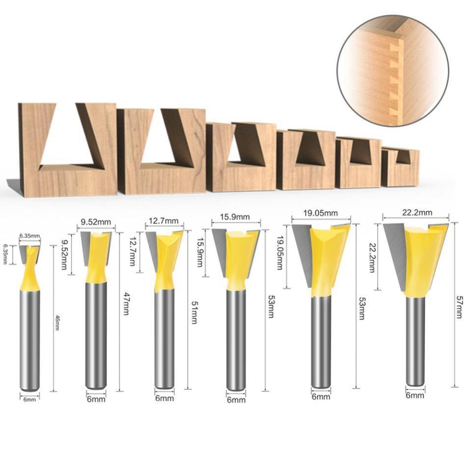 Kit Fresas Rabo de Andorinha Haste 6mm - MegaRouter - Akada Brasil