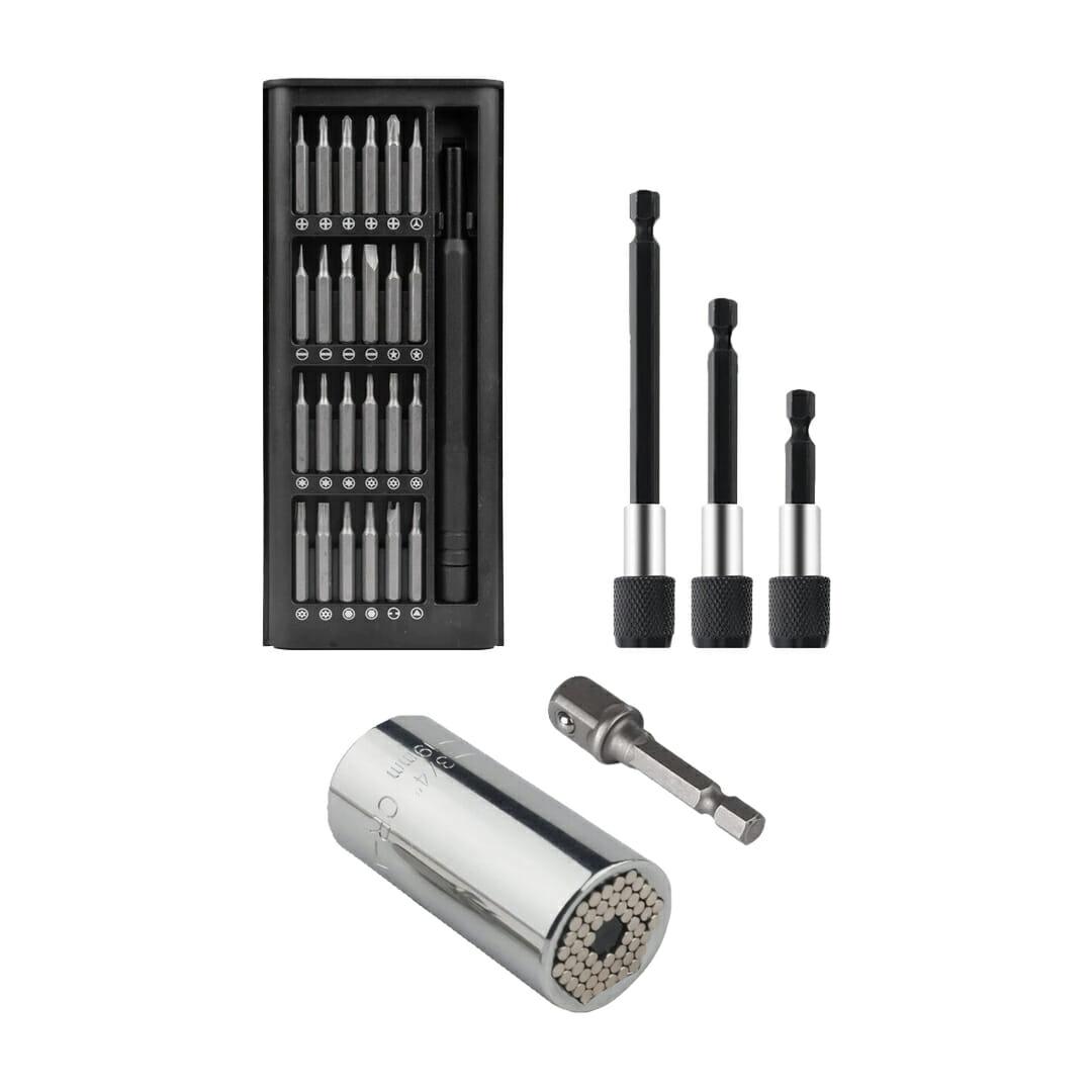 Kit Jogo de bits + Extensão Magnética +  Soquete Universal