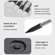 Lâmpada Solar LED para Jardim - 6/8/10 Luzes - Akada Brasil
