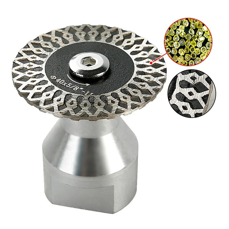 Kit 4 Discos Diamantados 40mm Rosca M14 com Adaptador para Esmerilhadeira - Granito e Mármore