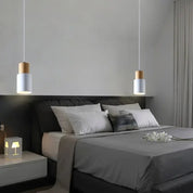 Luminária Pendente Minimalista Madeira Akada