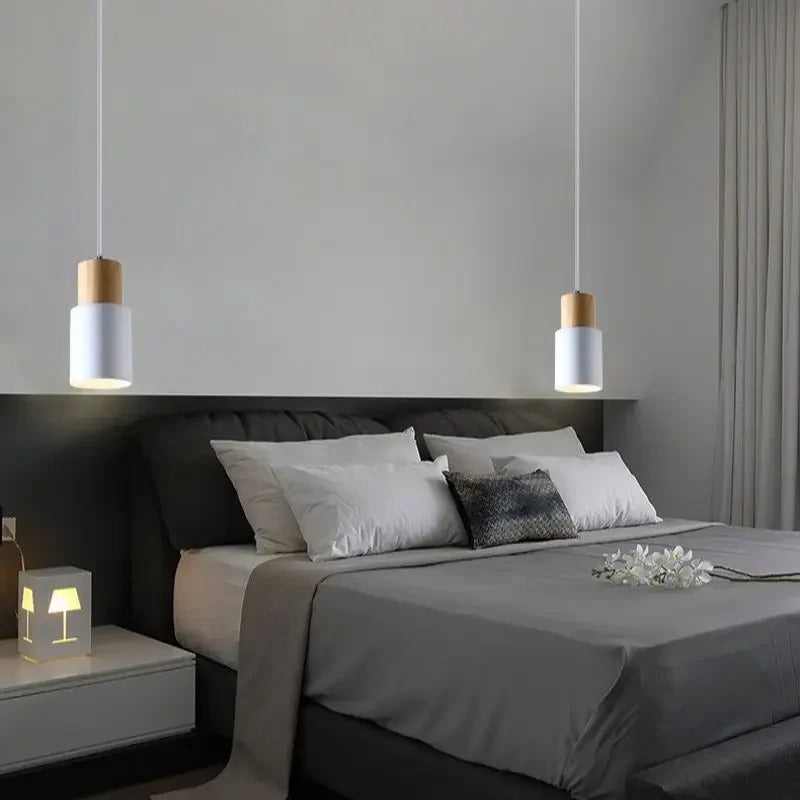 Luminária Pendente Minimalista Madeira Akada