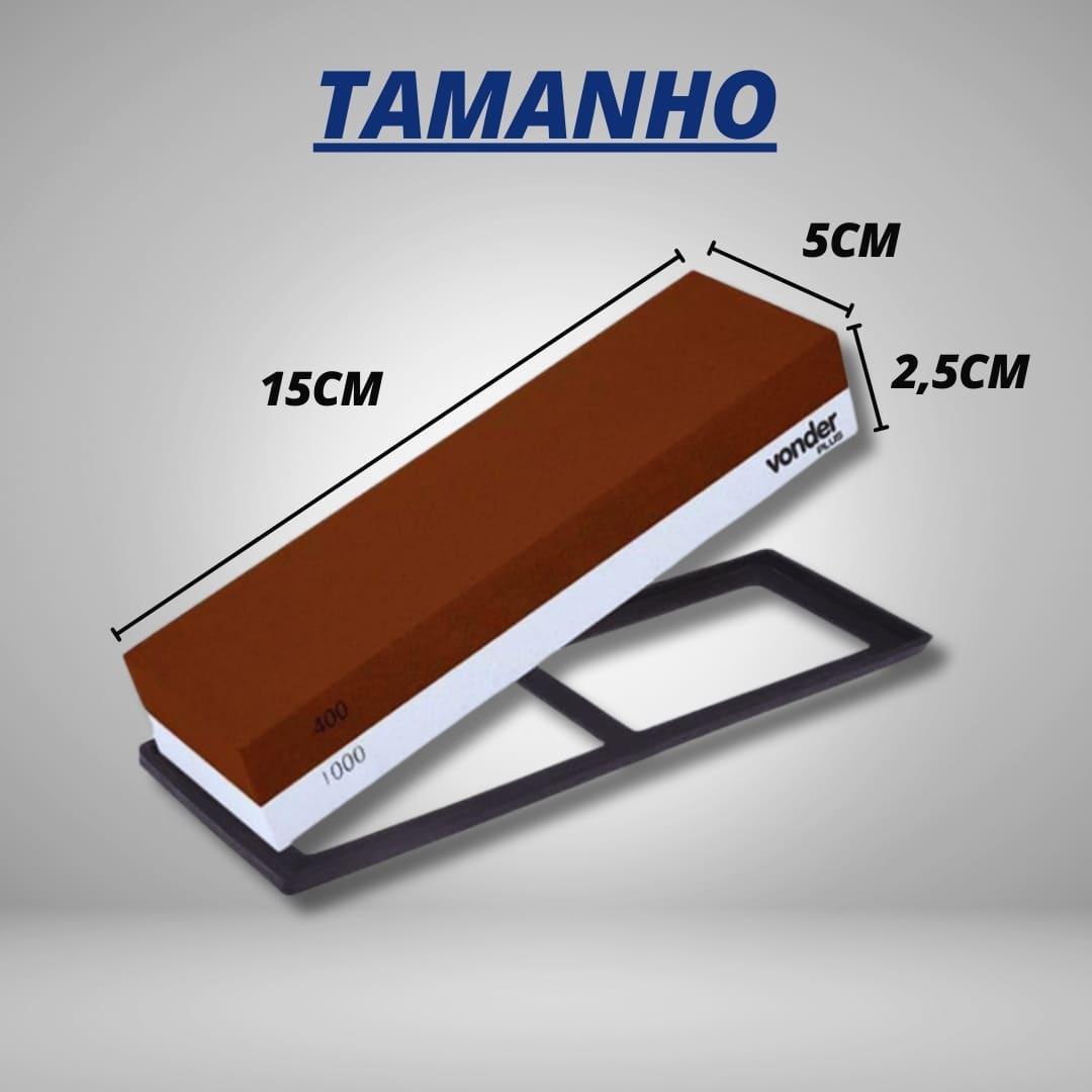 Pedra 6" Afiar Amolar Dupla Face Granulação 400 1000 2 em 1 - Vonder - Akada Brasil