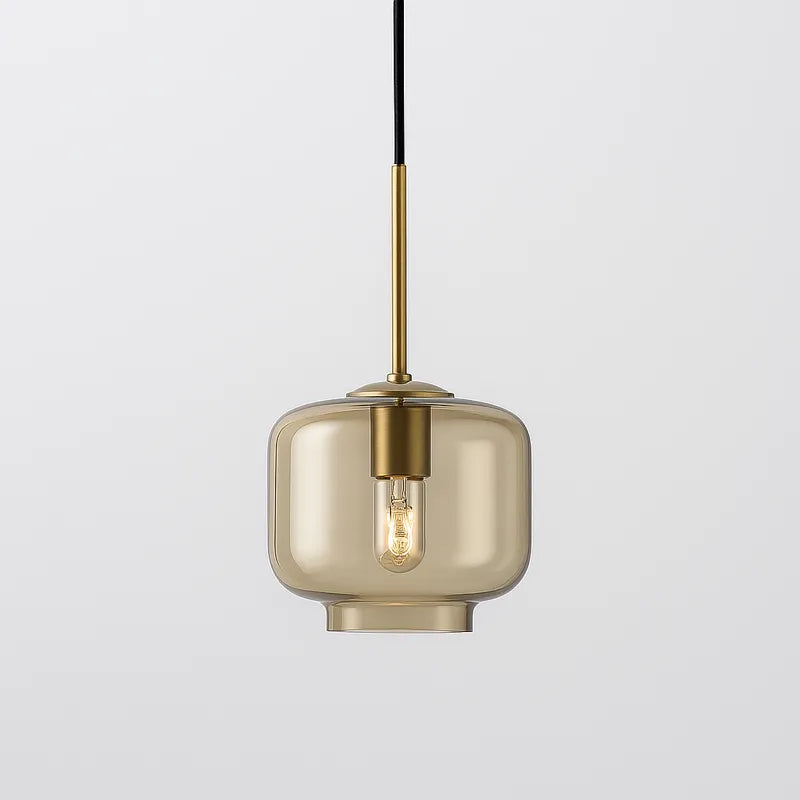 Pendente Globo de Vidro Conhaque Design Nórdico