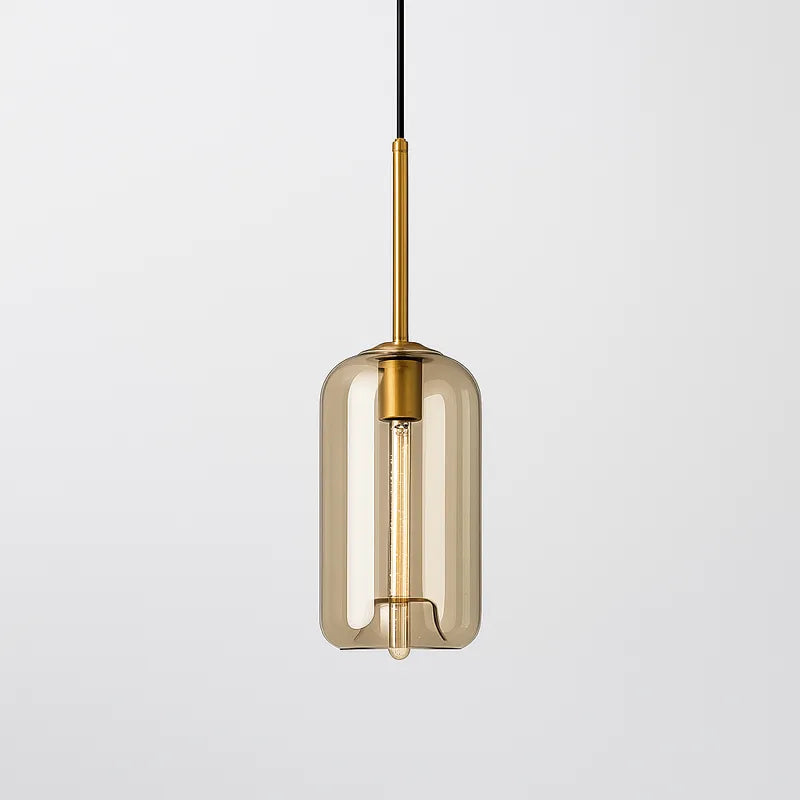 Pendente Globo de Vidro Conhaque Design Nórdico