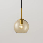 Pendente Globo de Vidro Conhaque Design Nórdico