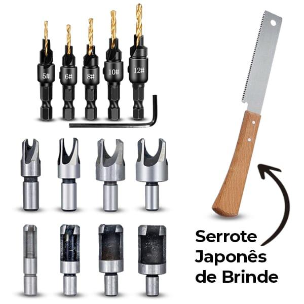 Brocas Para Fazer Cavilha + Escareador + Serrote de Brinde  Akada