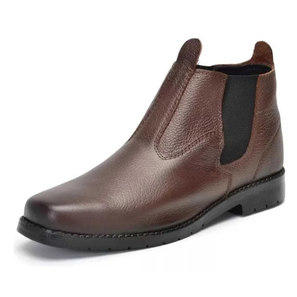 Bota Botina Vanguard Masculina de Couro Cano Médio