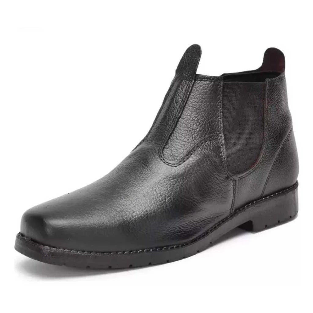 Bota Botina Vanguard Masculina de Couro Cano Médio