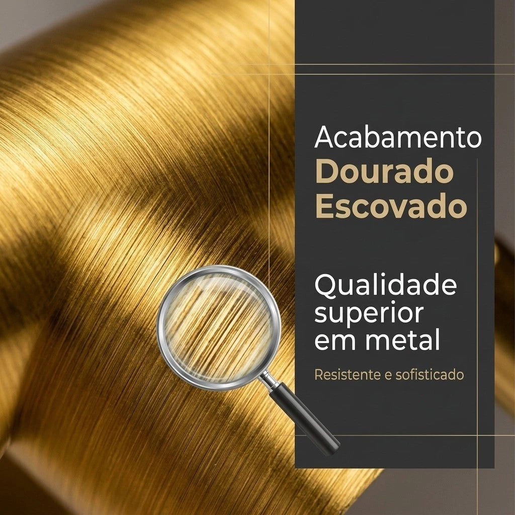 Arandela Articulada LED 6W, 3 Temperaturas, Dourado Escovado